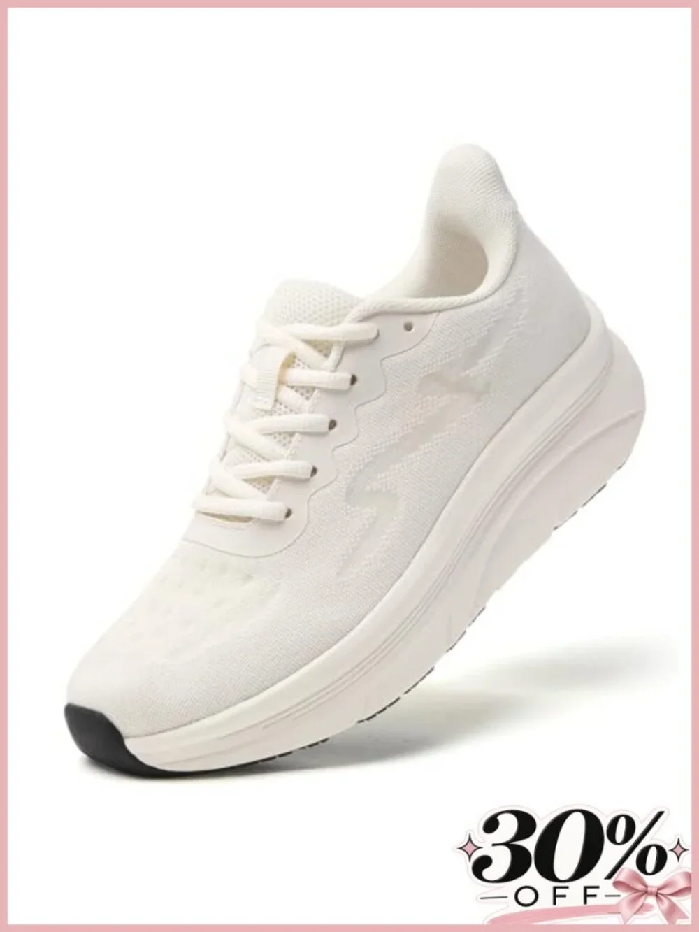 Women's Chunky Platform Sneakers Mesh Lace-Up Walking Shoes